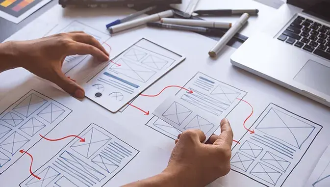 We create wireframes and interactive prototypes that allow us to test the functionality and user experience before moving on to the design phase.